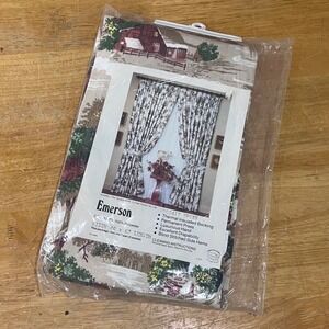 Vtg Emerson Thermal Insulated Curtains Winter Farm Barn Brown 46x63 1 Pair NEW